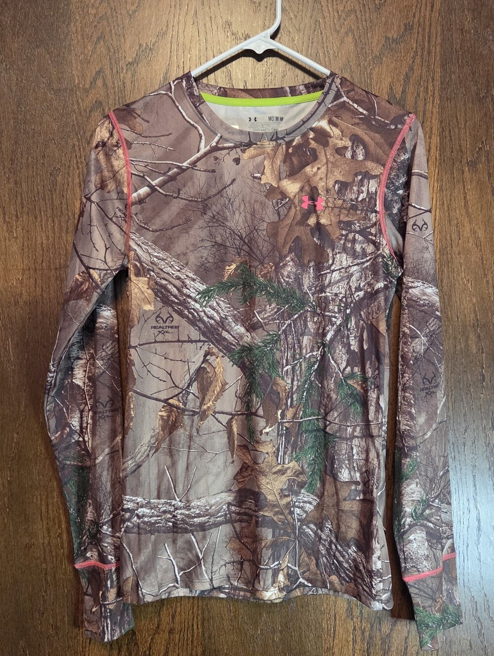 Under Armour Realtree Camo Long Sleeve Shirt with Pink Accents- Scent Control